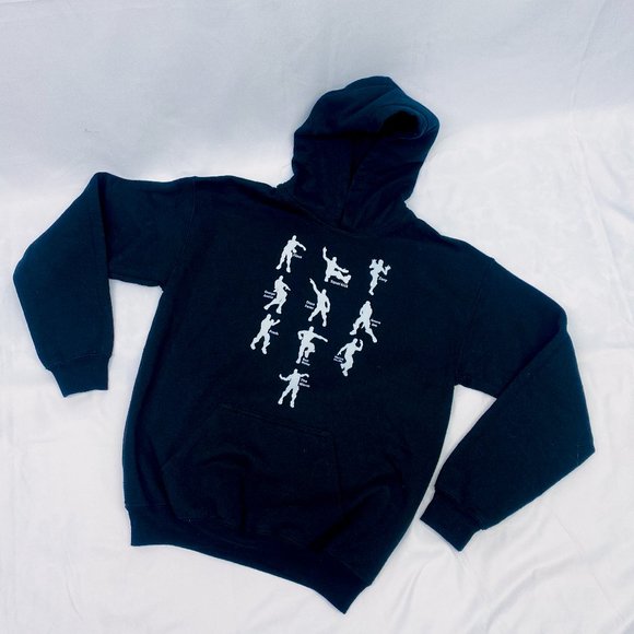 Boy's Black Hoodie | Floss Like A Boss Trendy Kid's Hooded Sweatshirt | Gildan L - Picture 1 of 7